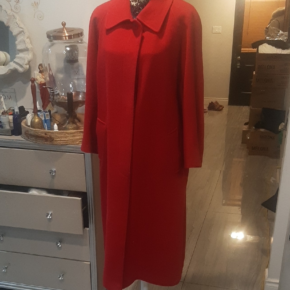 Elegant Red Long Coat
